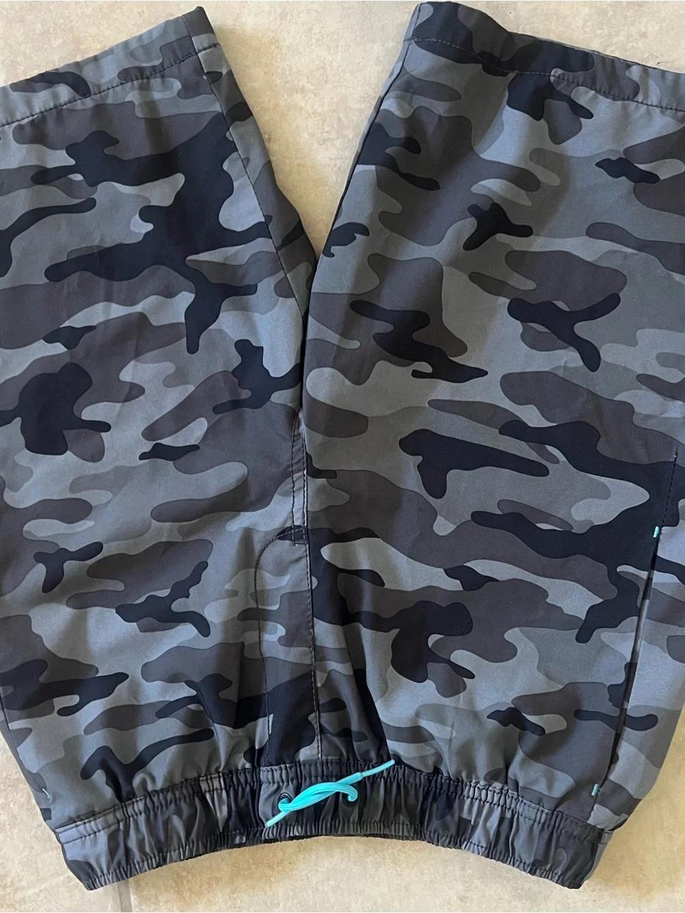 (Lot Of 2) GAP Kids Boys Sz M Swim Tech PO Trunks BLUE & CAMOUFLAGE